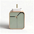 Mobiletto in legno con stroke verde e lavandino bianco 40 x 40 x 60cm