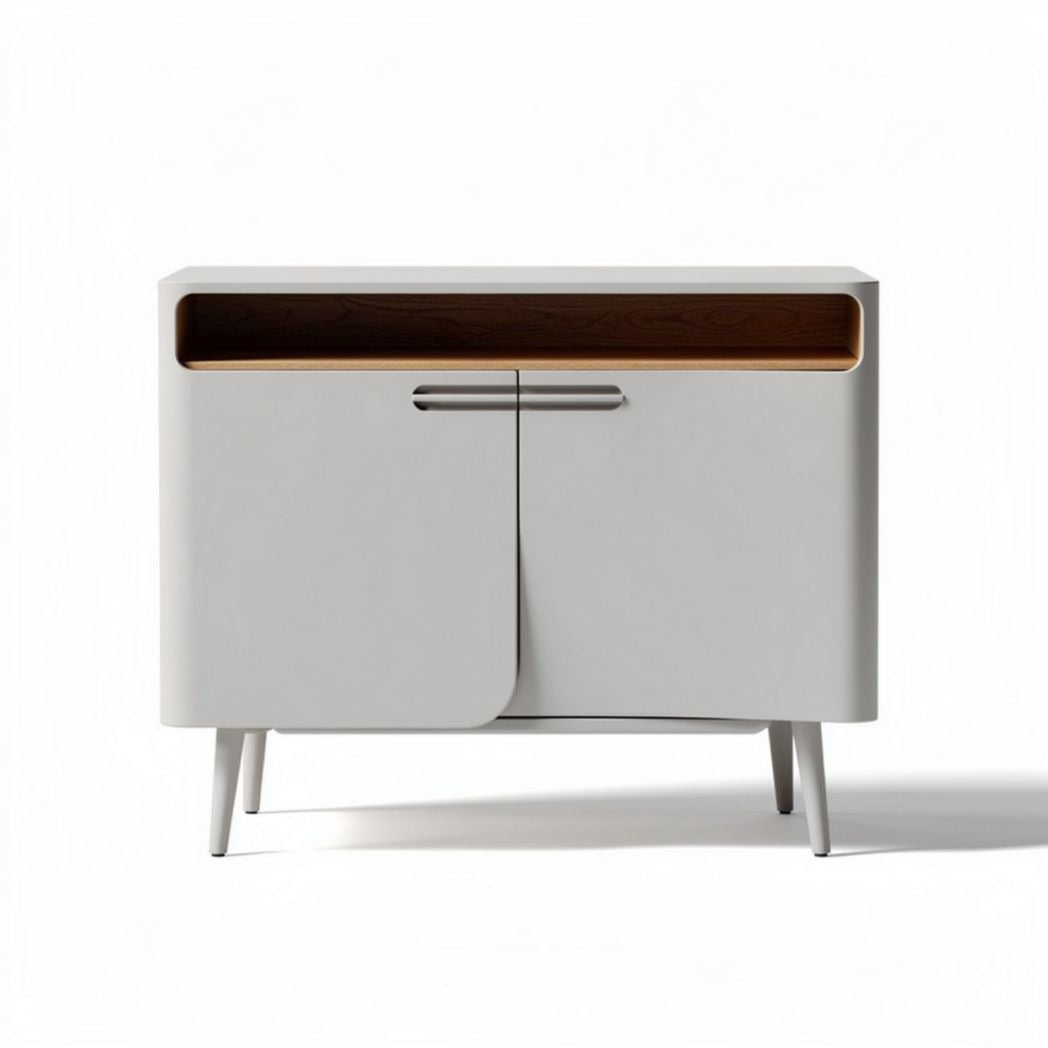 Mobiletto moderno bianco con anta in legno dimensioni 80 x 40 x 70cm