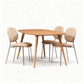 Tavolo da pranzo in legno con sedie in tessuto beige dimensioni 120 x 80 x 75cm