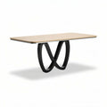 Tavolo da pranzo in legno con base nera design moderno 200 x 100 x 75cm
