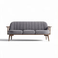 Divano moderno in tessuto grigio con struttura in legno 180 x 80 x 85cm