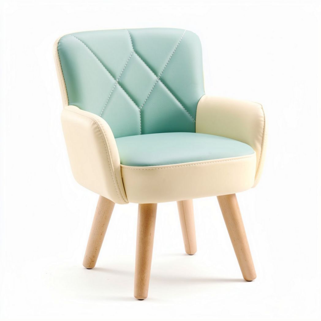 Sedia per bambini in plastica e legno 40 x 40 x 70 cm colore verde e bianco