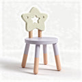 Sedia in legno per bambini con schienale a forma di stella 35 x 30 x 60cm