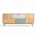Mobiletto in legno con ripiano modulare e colori pastello 160 x 40 x 70cm