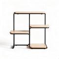 Tavolino da caffè in legno e metallo nero 60 x 40 x 80 cm multifunctionale